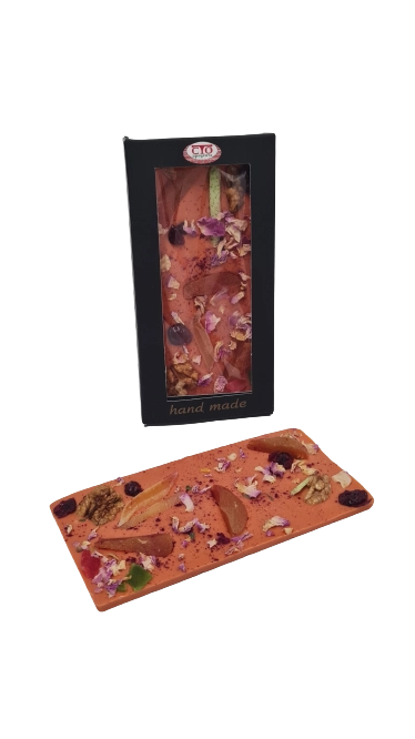 Handmade chocolate - carrot with fruits and nuts