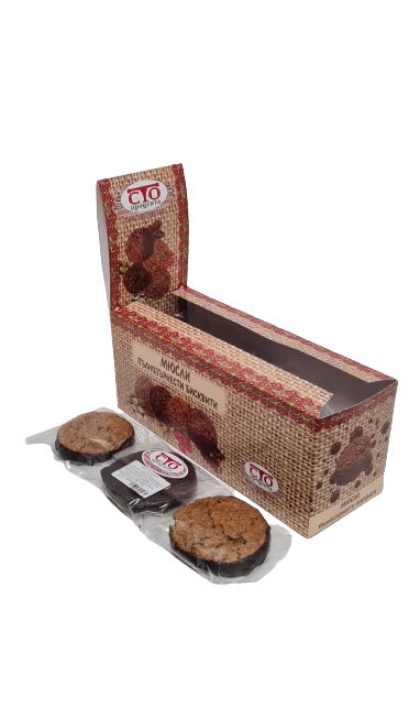 СТО ПРОЦЕНТА Мюсли бисквити с шоколад ръчно направени 60 гр. 15 бр.