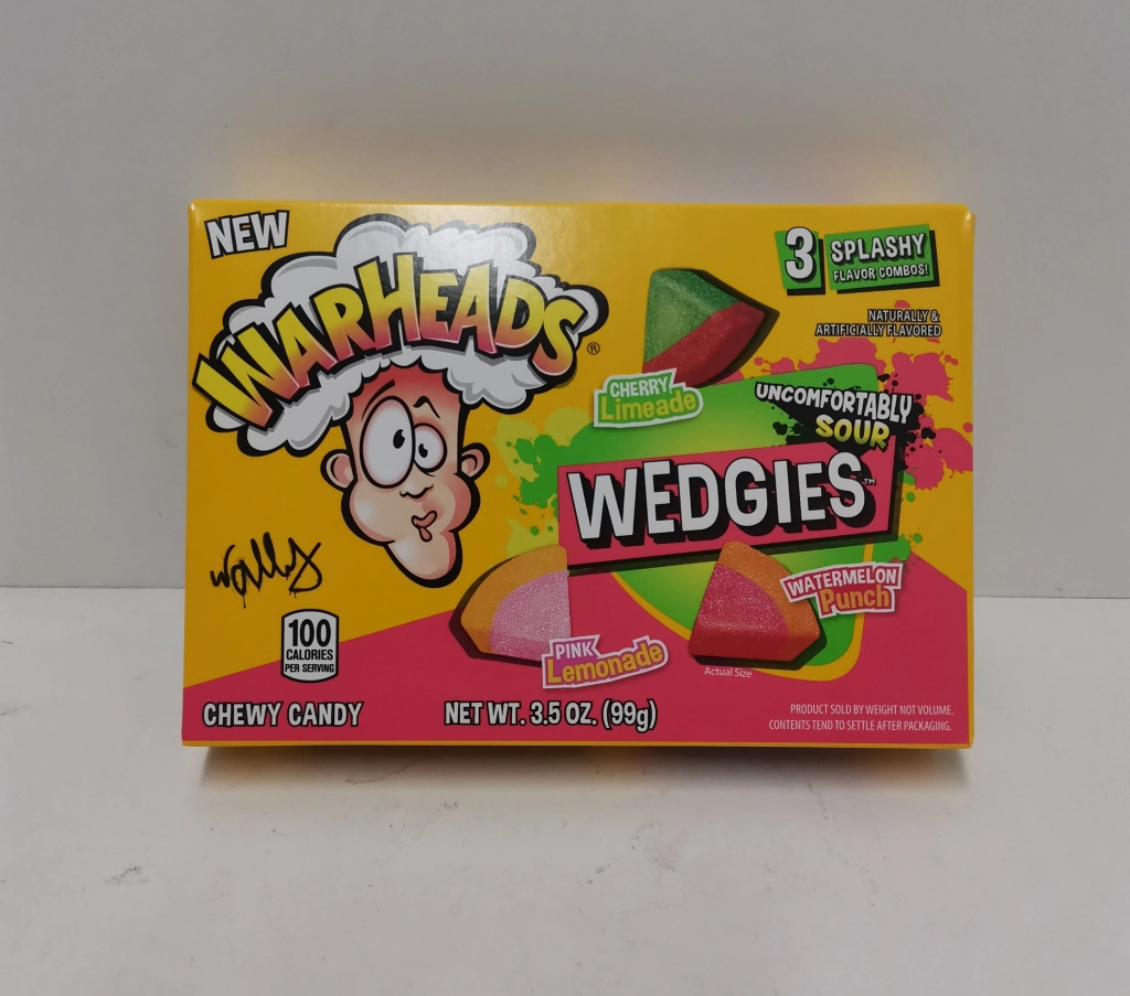 Дъвчащи бонбони кутия жълт сладко кисели Warheads 99 гр.