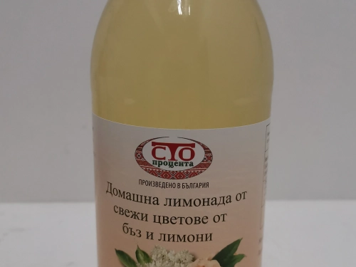 СТО ПРОЦЕНТА Домашна лимонада сок от бъз и лимони 500 гр. - 6 бр.