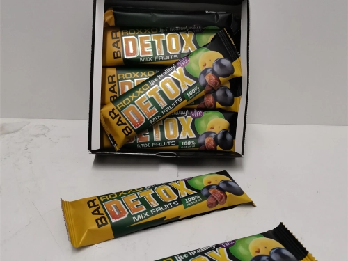 Натурален Детокс бар с микс от плодове без захар Roxxo 62 гр. - 10 бр/12